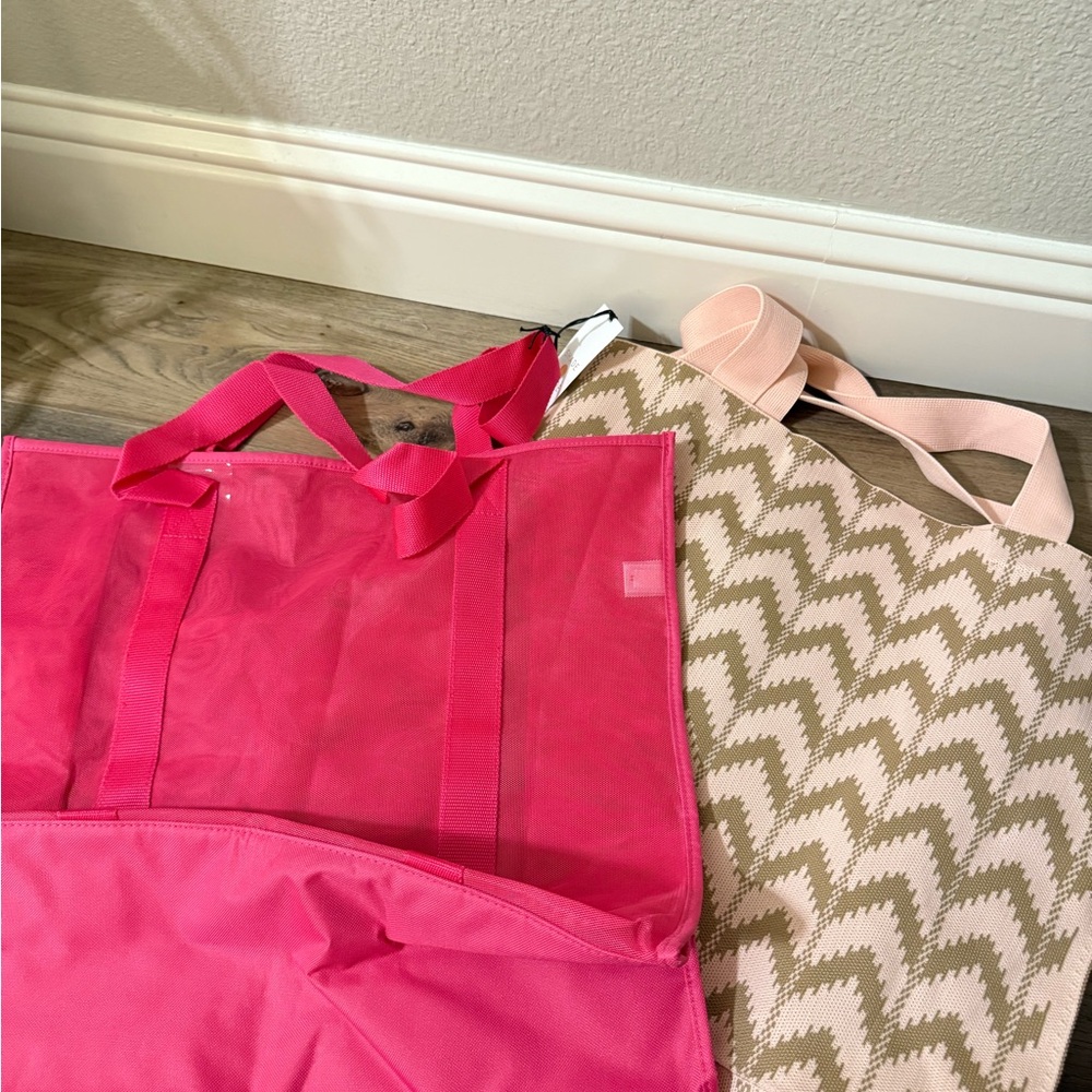 Pink and Beige Tote Bags